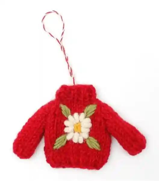 knitting red sweater...