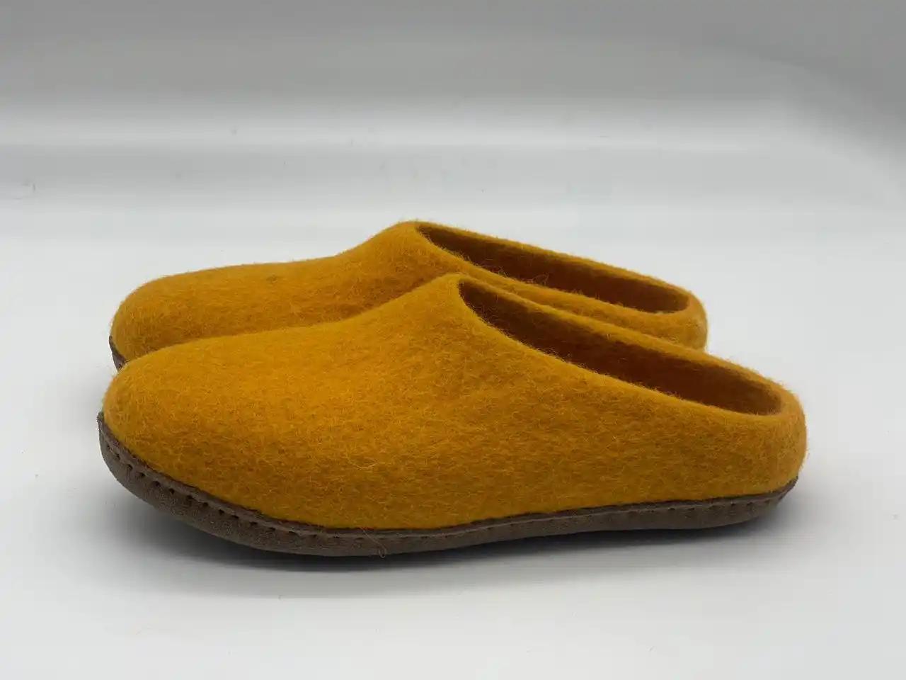 gold felt slippers