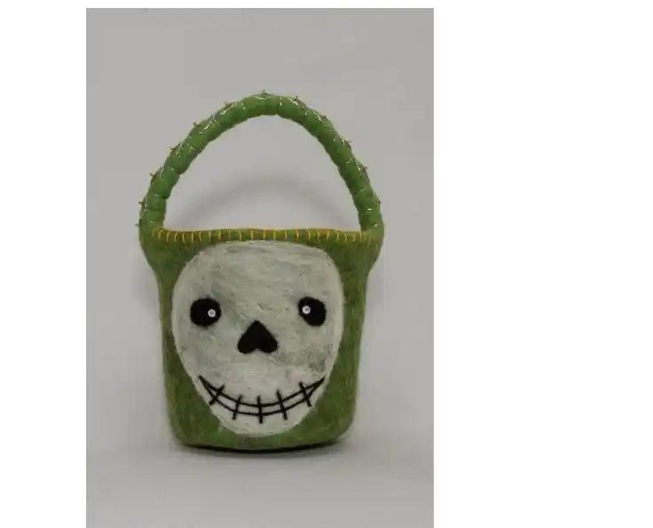 felt green basket 