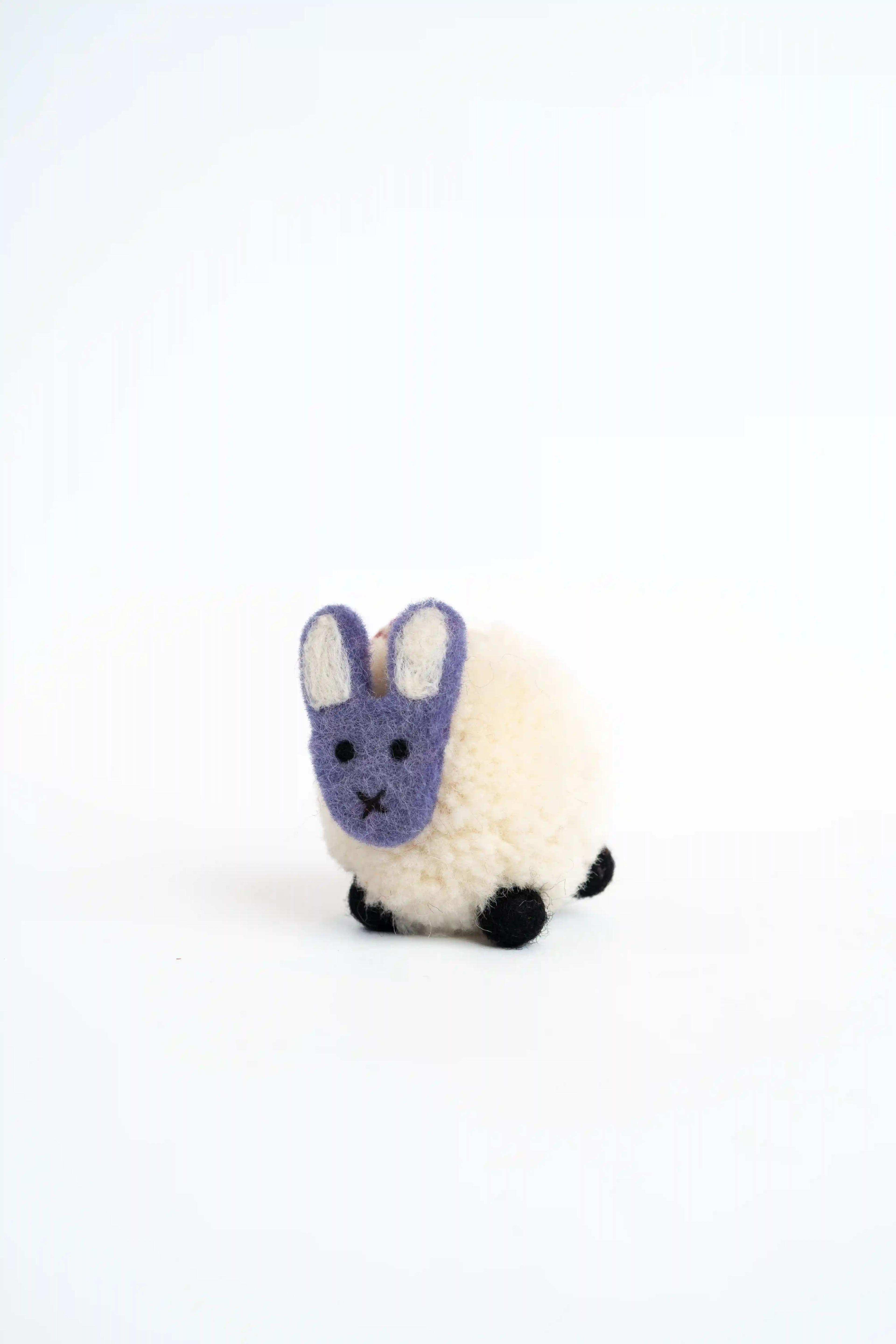 felt sheep with purp...