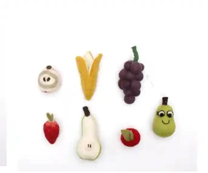 a set of felt fruits