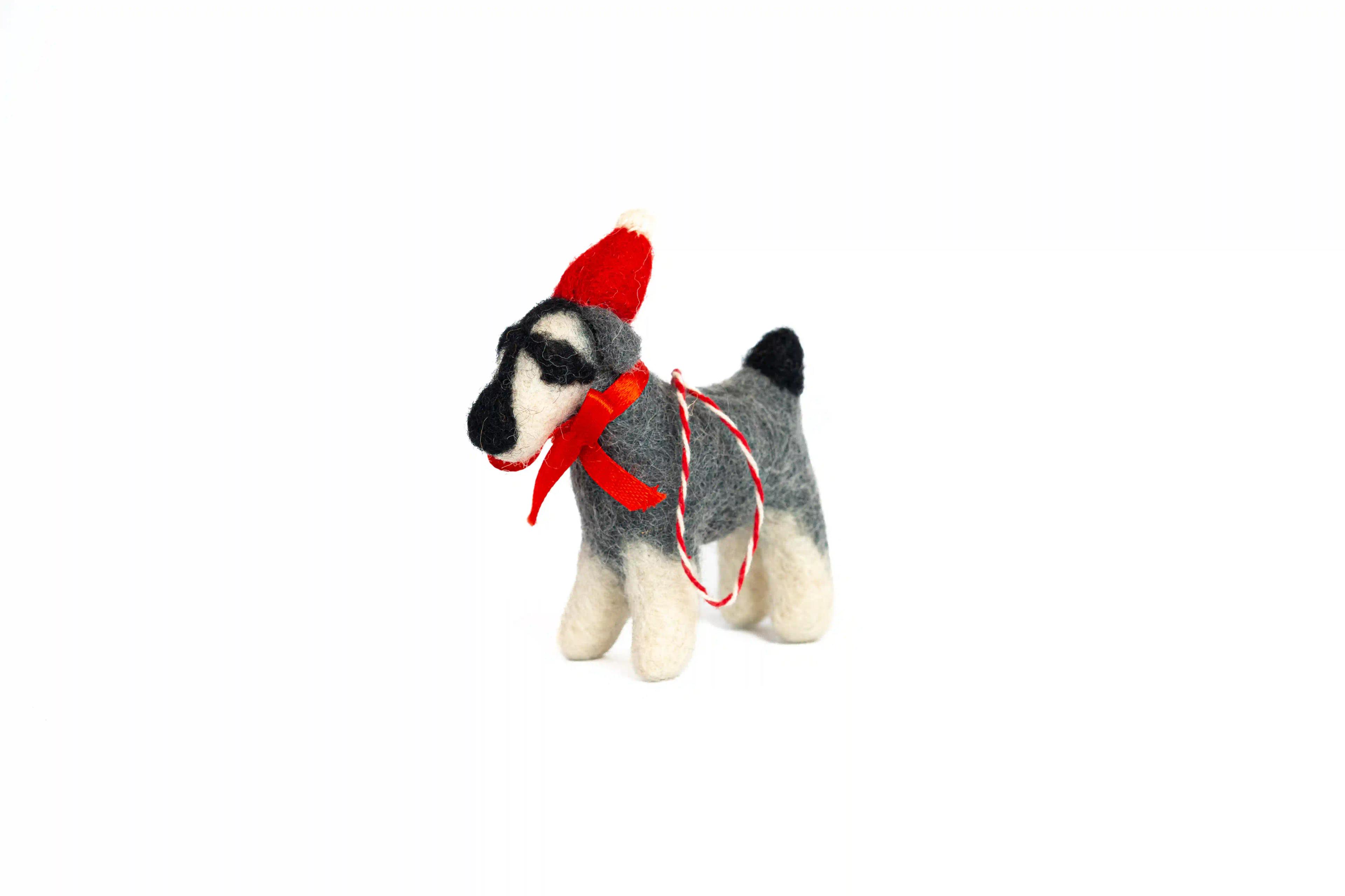 felt dog with red ca...