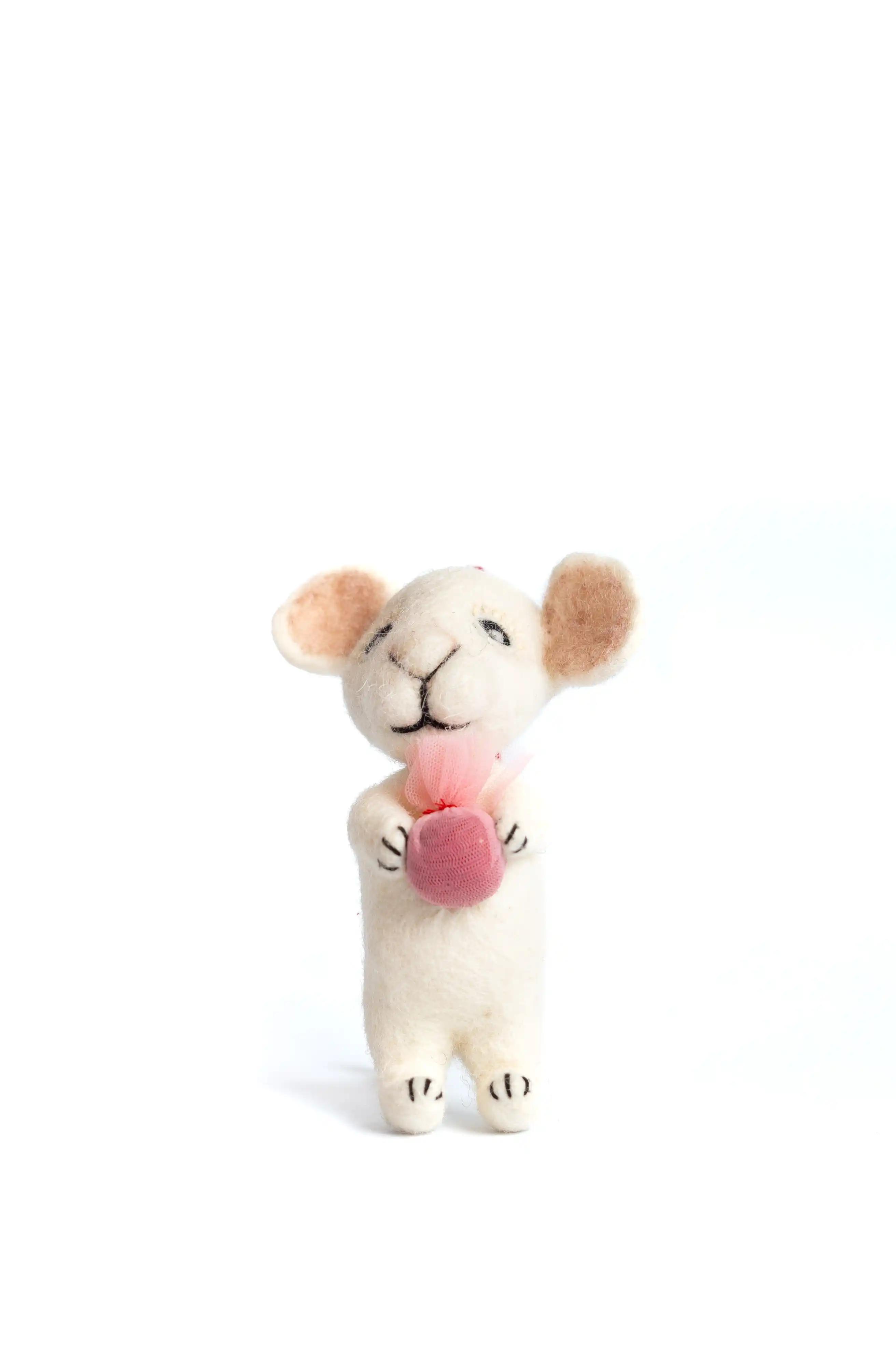 felt white mouse