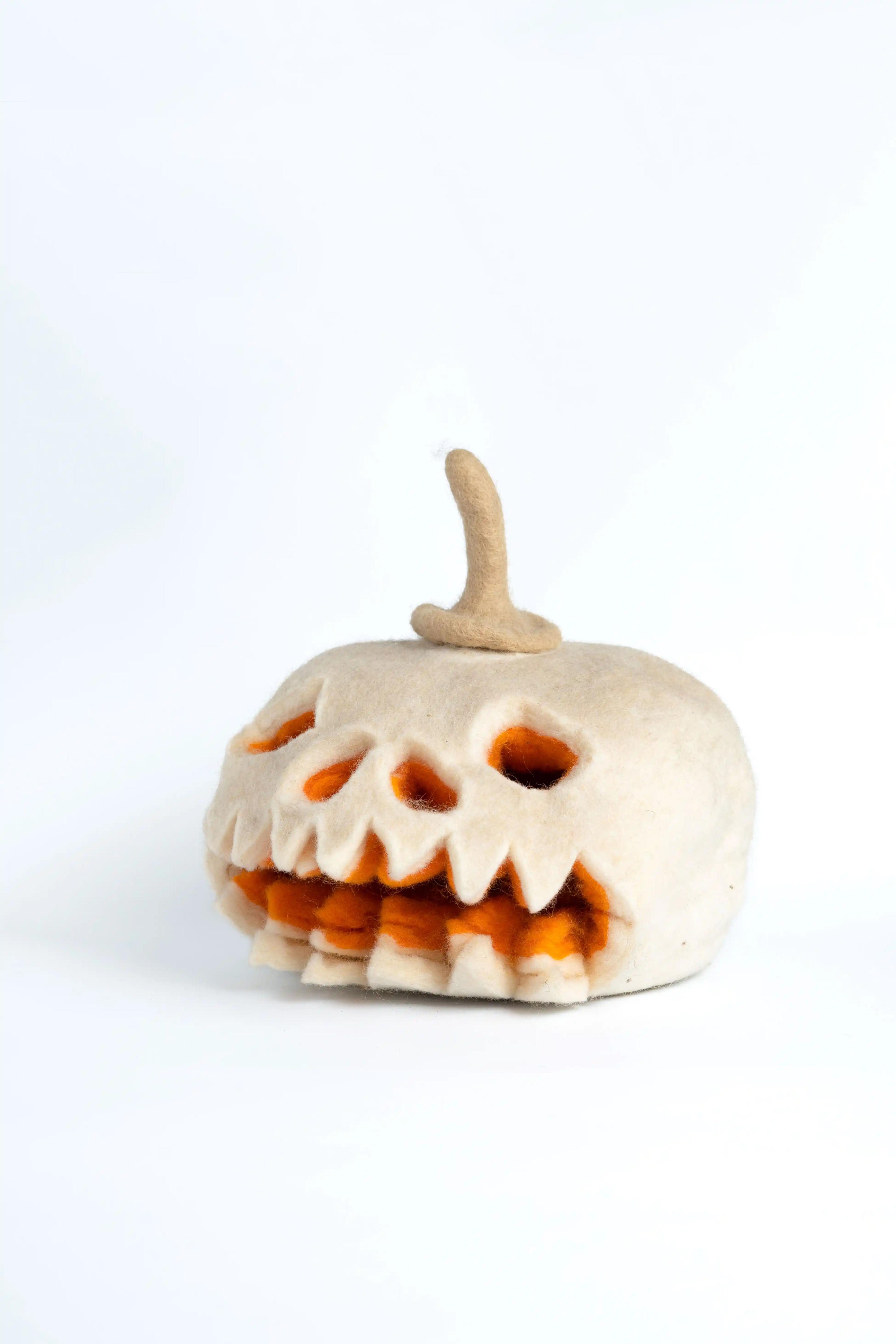 felt ghost pumpkin