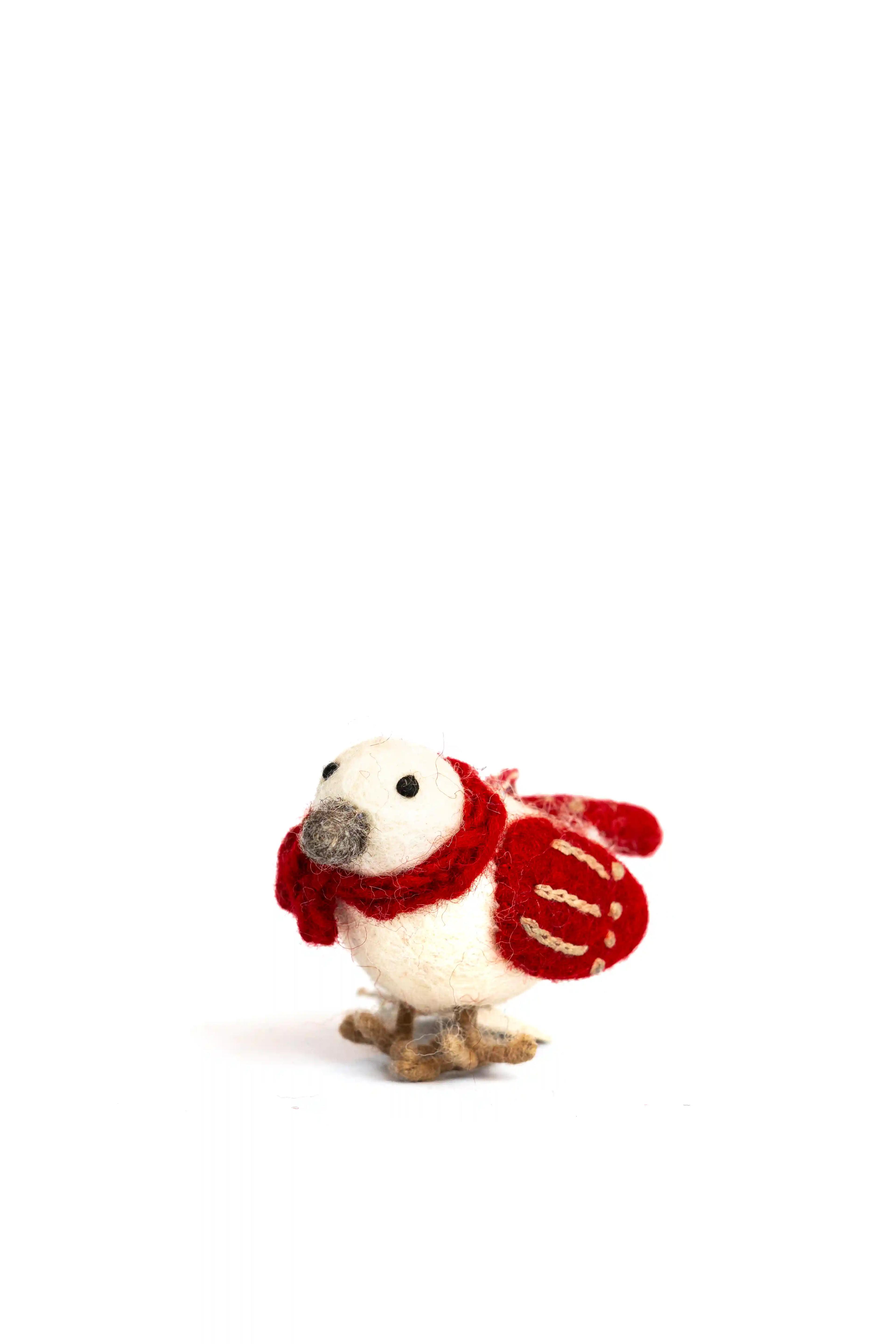 felt bird with red s...