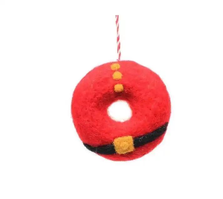 full red felt donut 