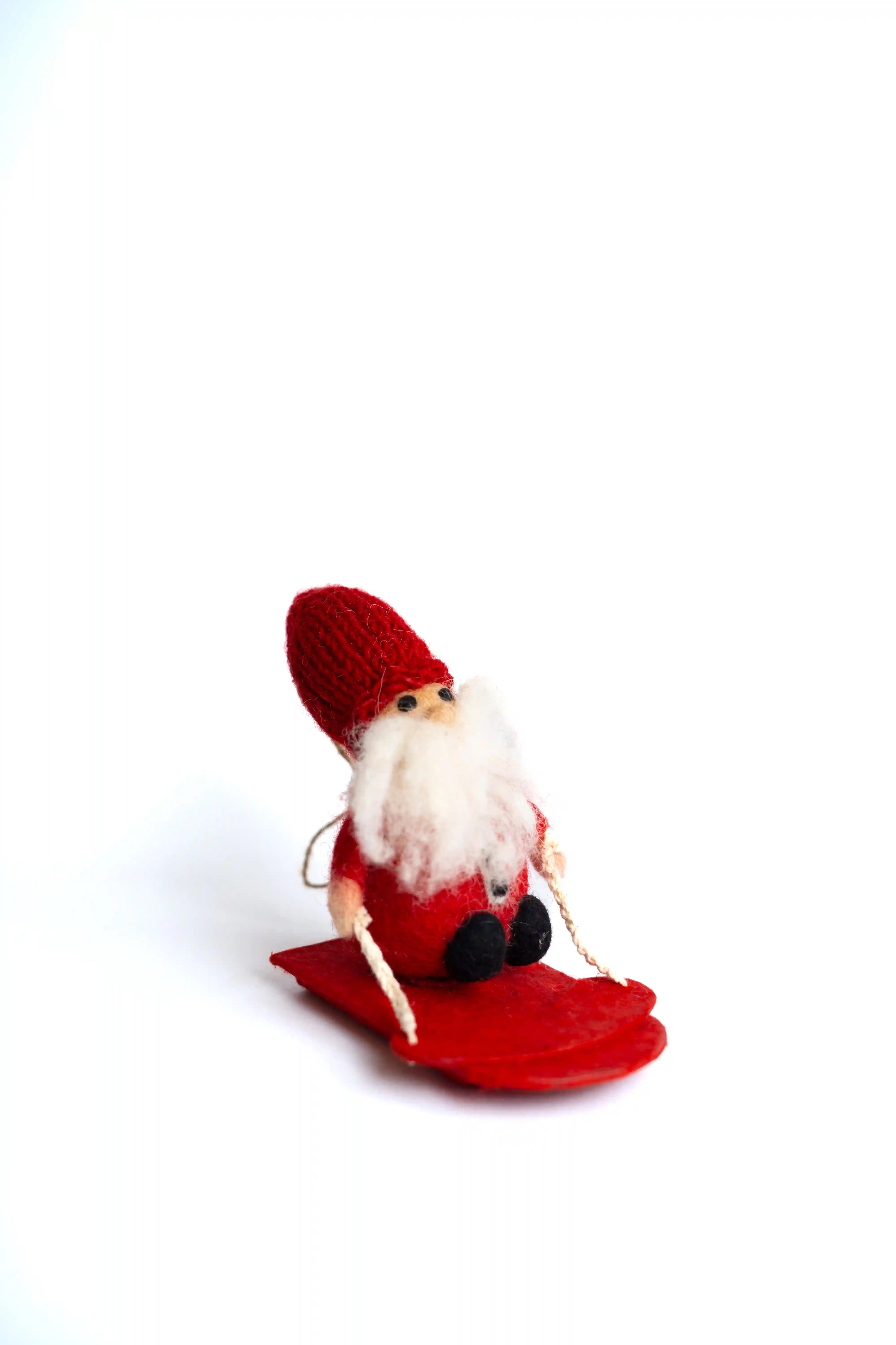 felt skiing santa